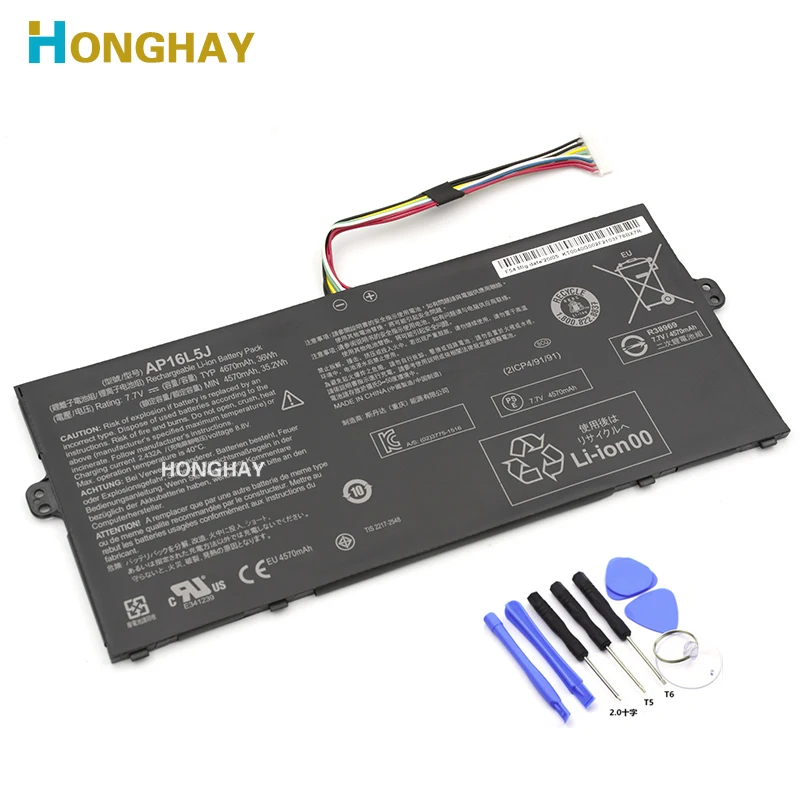 

Honghay New AP16L5J Laptop Battery For Acer Aspire Swift 5 SF514-52T Spin 1 SP111-32N 2ICP4/91/91 36Wh 7.7V 4670mAh