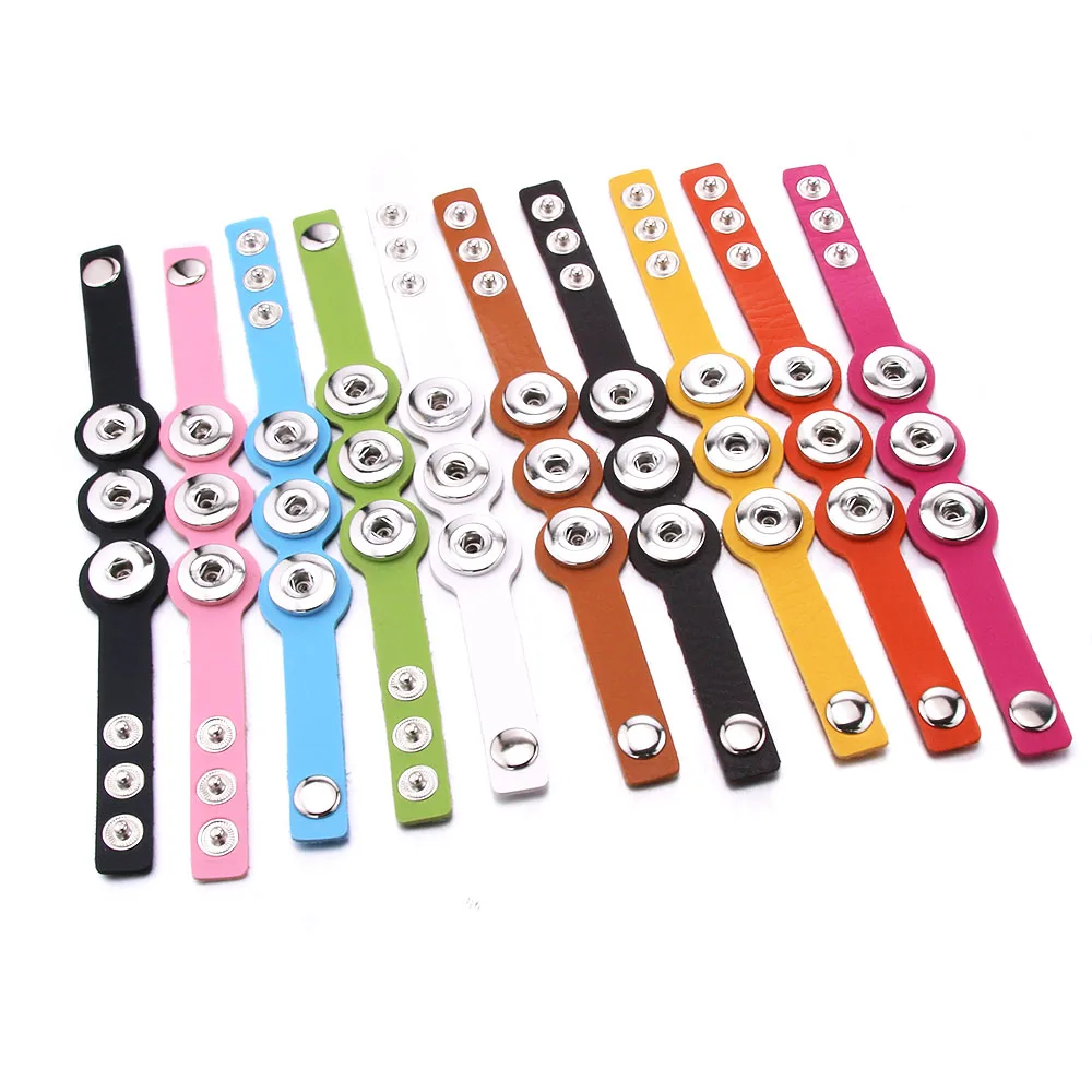 New Leather 18MM Snap Button Bracelet Fashion Snap Button Jewelry for Women and Men 2022 Wholesale Gifts First Choice