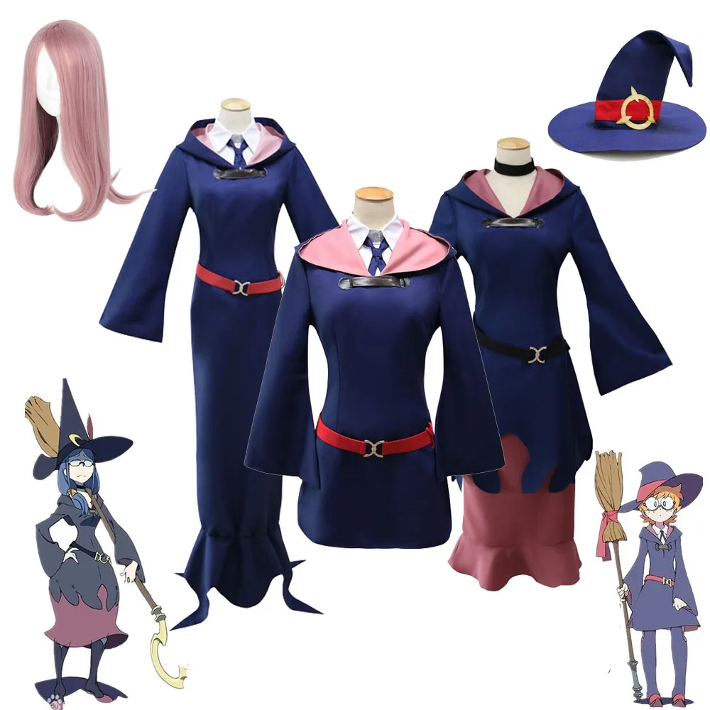 

Anime Little Witch Academia Halloween Kagari Atsuko Witch Sucy Manbavaran Cosplay Costume Clothing Dress wig