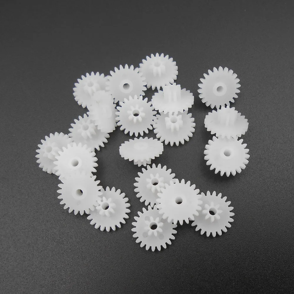 20PCS X 0.5 Modulus 0.5M Double Gear Reduction Bilayer Gears 22 Teeth + 8 Teeth Aperture 1.95mm 2A Tight Fitting 22T + 8T *FD934