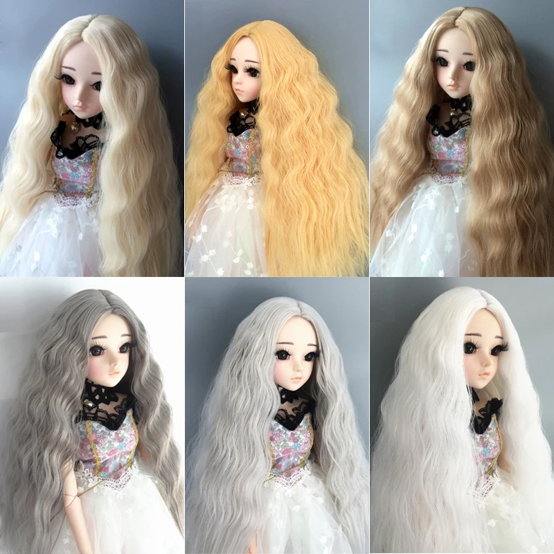 Spherical doll accessories bjd wig 1/3 1/4 1/6 1/8 SD long curly hair high temperature fiber wig 60 cm male and female doll wig