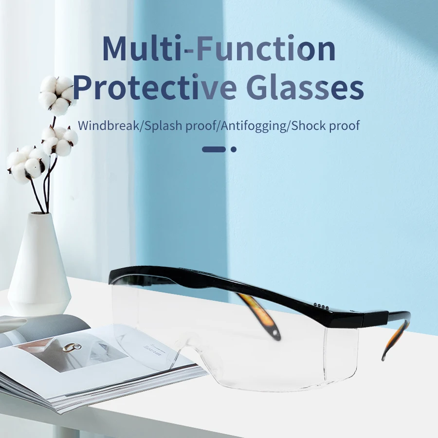 Safety Goggles Glasses Anti Chemical Splash Goggle Economy Clear Anti-Fog Lens Eye Protection Sand-Proof Labor Striking Glasses
