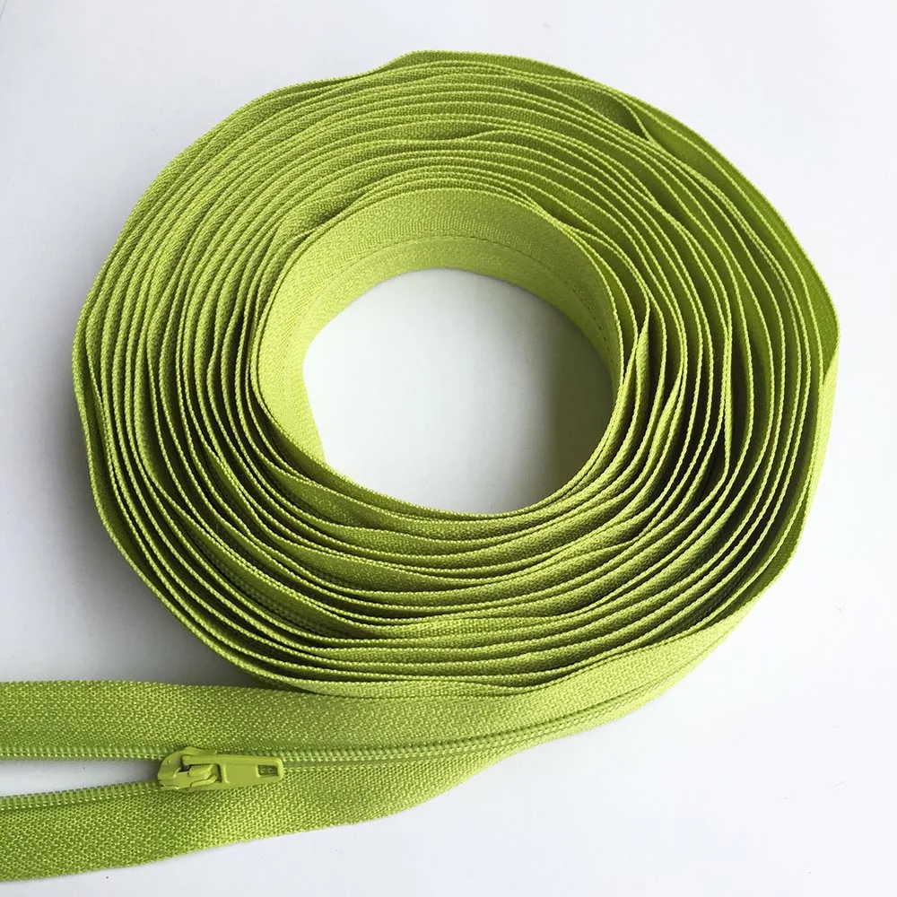 5/10/20 Meters 3# Long Nylon Zippers Rolls with 10/20/40 Pieces Auto-lock Zipper Slider For Tailor Sewing Accessories