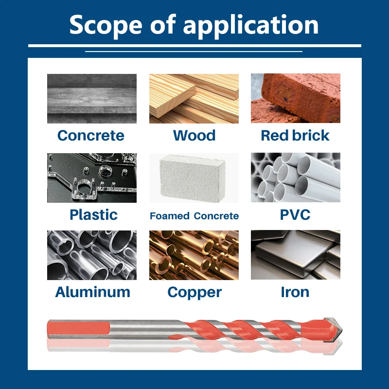 Imagem -04 - Brocas para Concretobrocas para Madeiraxcan-broca Triangular Multifunções Broca para Azulejo Cerâmico Concreto Parede Perfuração de Madeira Metálica Cortador de Furos Vidro