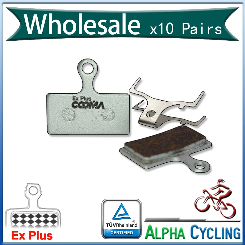 Bicycle Disc Brake Pads For Shimamo XTR M9000 M985, XT M8000 M785 SLX M675, M666, Deore M615, 10 Pairs, Ex Plus Alu-Alloy