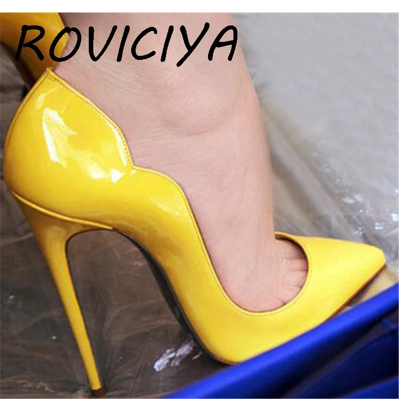 Fashion Women Pumps Womens Shoes High Heels 12 cm Stilettos Pumps Shoes For Women Sexy Party Wedding Shoes QP042 ROVICIYA