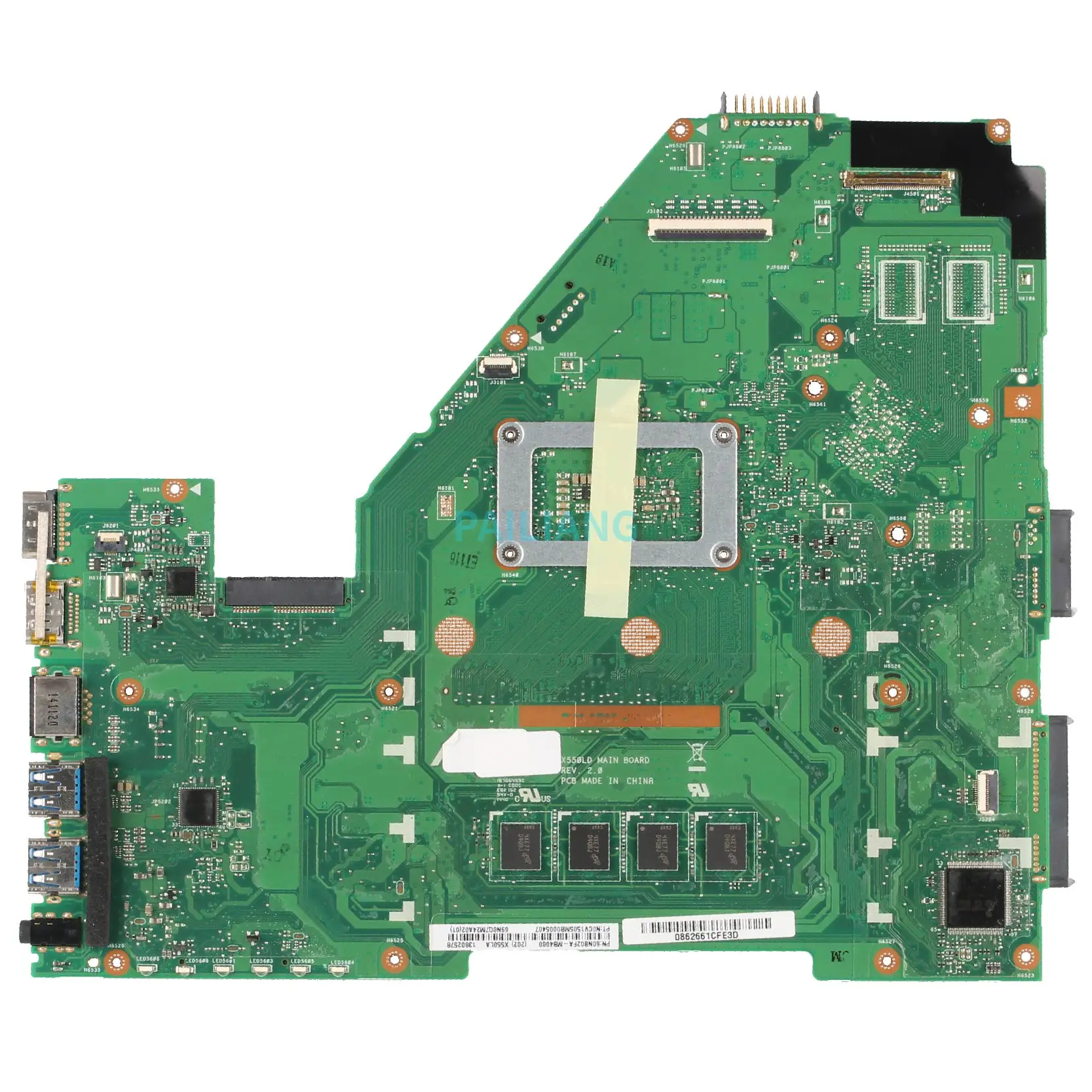 Imagem -02 - Pailiang Placa-mãe do Portátil para Asus X550ld Rev: 2.0 60nb02fa Mainboard Núcleo Sr16q I34010u Ddr3