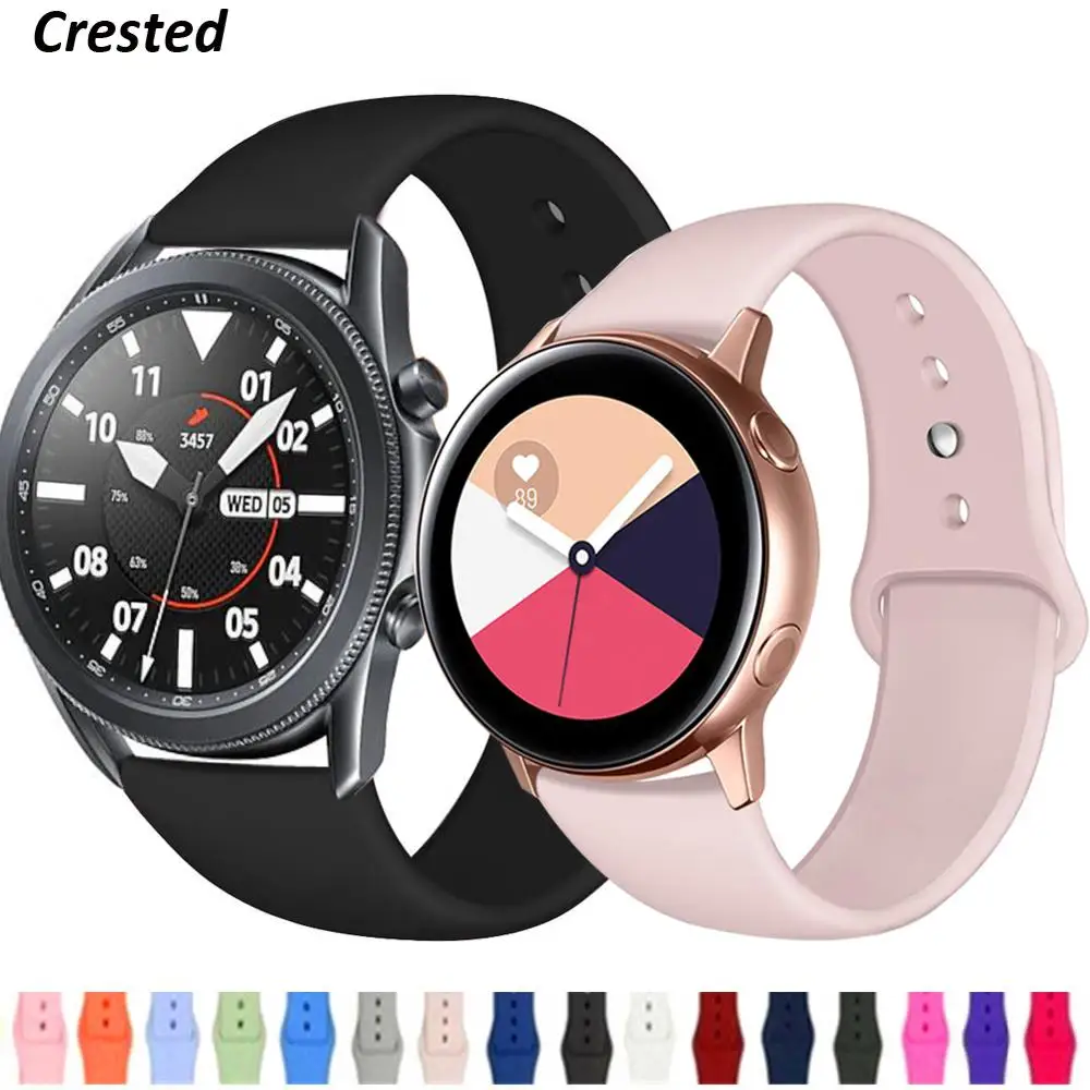 20mm/22mm strap Huawei watch GT 2/2e/pro For Samsung Gear S3/sport Silicone bracelet band Galaxy watch 3 45mm/46mm/42mm/Active 2