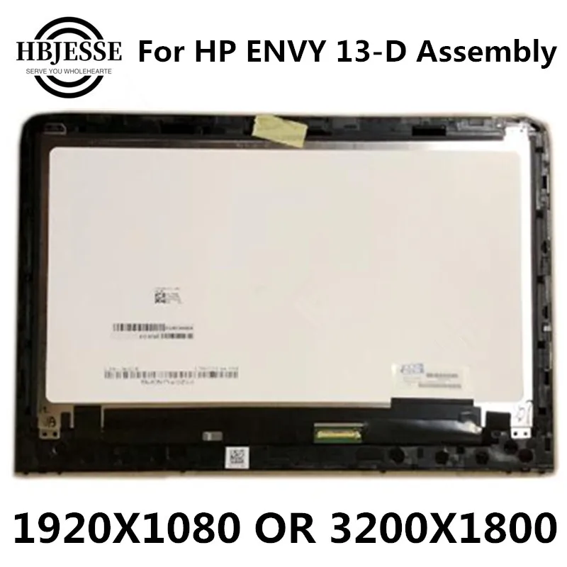 

Original 13.3"LCD Screen assembly no frame For HP ENVY 13-D assembly non touch lcd screen assembly 1920*1080 or 3200*1080