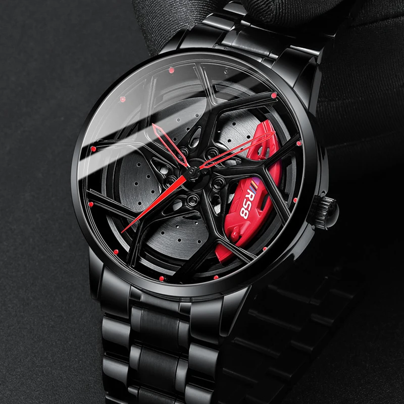 

Watch 3D Sport Car Wheel Men Wristwatch Fashion Unique Watch Quartz Rim Hub Watch Waterproof Watches For Men relogios masculino