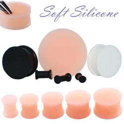 Pair Supersize Silicone Saddle Ear Plugs Large Gauge Ear Tunnel Flesh Ear Gauges Expander Piercings Ear Stretchers 3mm-50mm