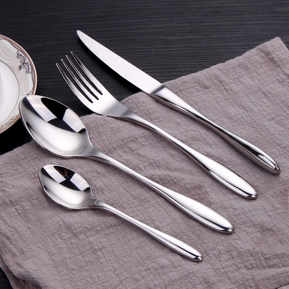 4/8/12/16Pcs Gold Cutlery Set Stainless Steel Tableware Mirror Dinner Set Sliver Knife Fork Spoon Black Kitchen Utensils