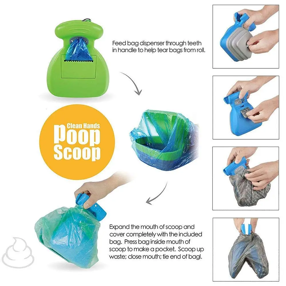 Pet Dog Poop Bag Dispenser Travel Foldable Pooper Scooper  Poop Scoop Clean  Animal Waste  Picker Cleaning Tools Pet Products