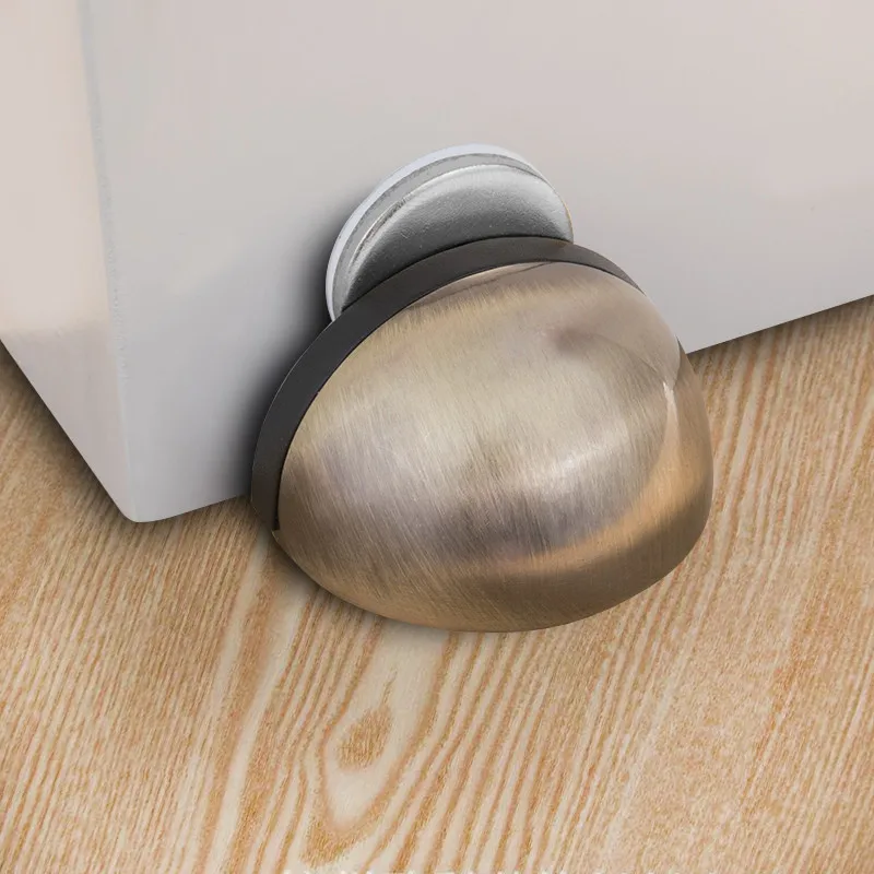 NAIERDI Magnetischer Türstopper aus Edelstahl und Gummi, nicht stanzender Aufkleber, versteckte Türhalter, bodenmontierte, nagelfreie Türstopper