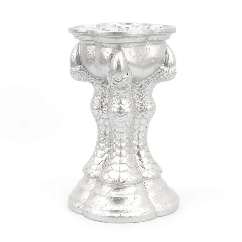 Retro Medieval Dragon Claw Candle Holder Sliver Luxury Lightweight Resin Candlestick Table Decor For Home