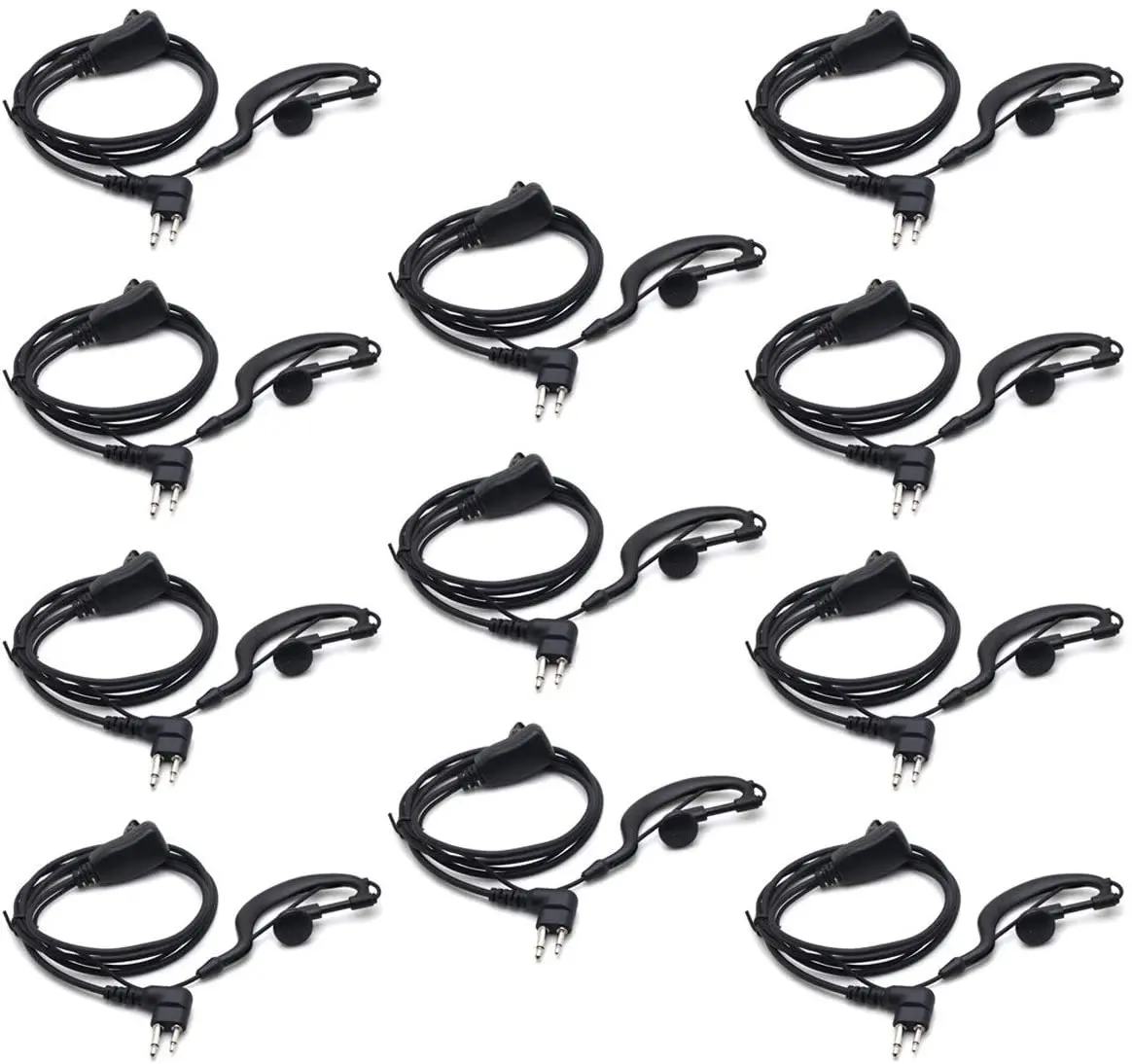 

Kymate Police Earpiece Headset with PTT Mic for Motorola 2-pin G Shape Motorola Radio CP200 CLS1110 CP040 CP185 EP450 10Pack