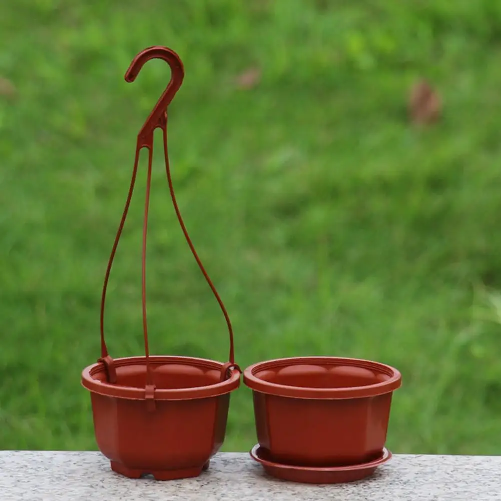 

Flower Basket Reusable Heighten Plastic Hanging Planter Decor Pot for Outdoor