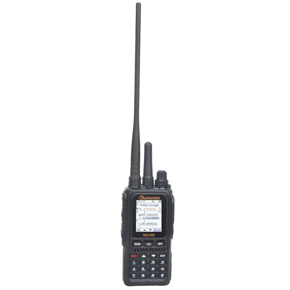 

Public Network 4G/3G/2G WCDMA walkie talkie integrated with Dual band VHF UHF Analogue FM scrambler Two way radio Wouxun KG-V55