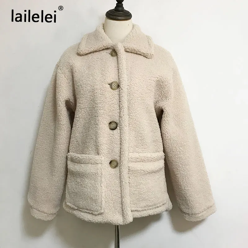 Faux Fur Thick Coat For Women 2024 Autumn Warm Soft Loose Fur Jacket Female Outerwear Button Plush Ladies Casual Winter Overcoat