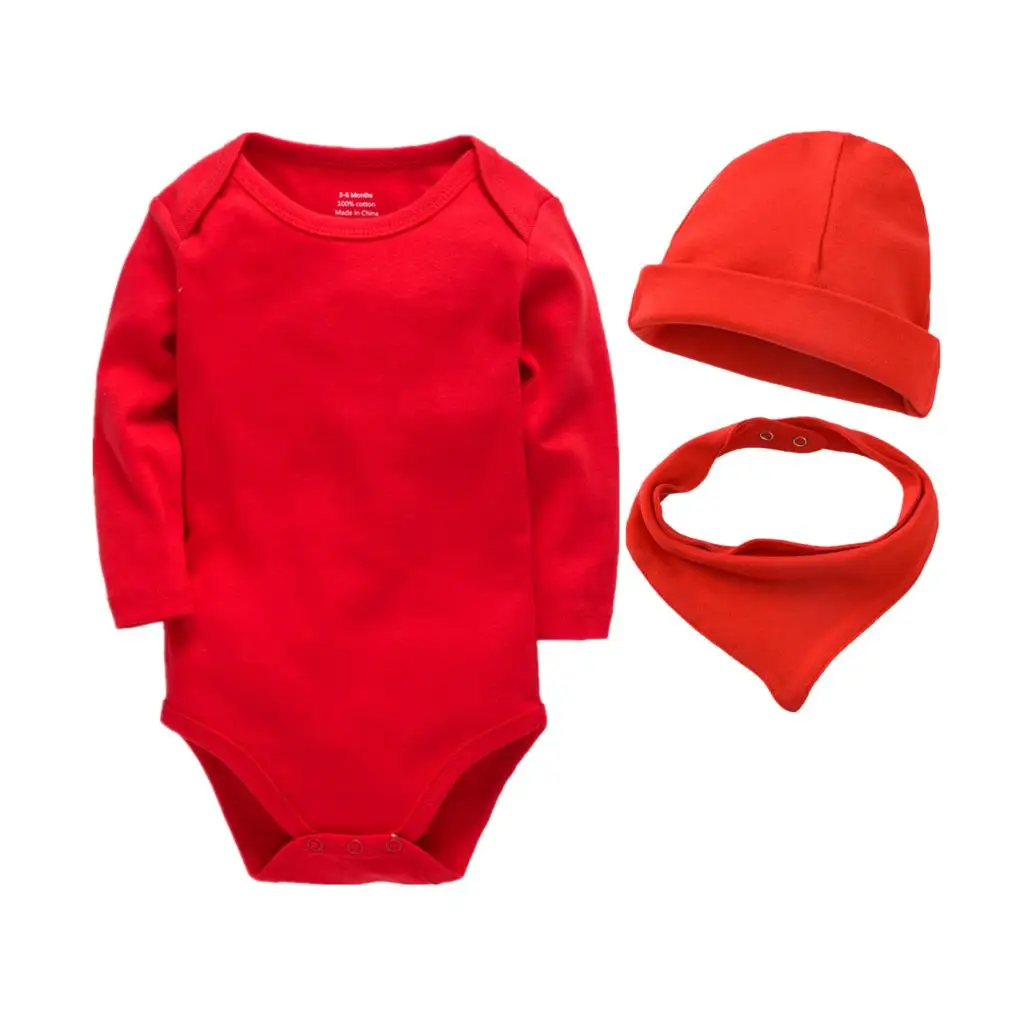 

Unisex Newborn Baby Clothes Cotton Toddler Girls Romper One Piece with Hats Bibs Roupas De Bebe Infantil Baby Outfit Jumpsuit