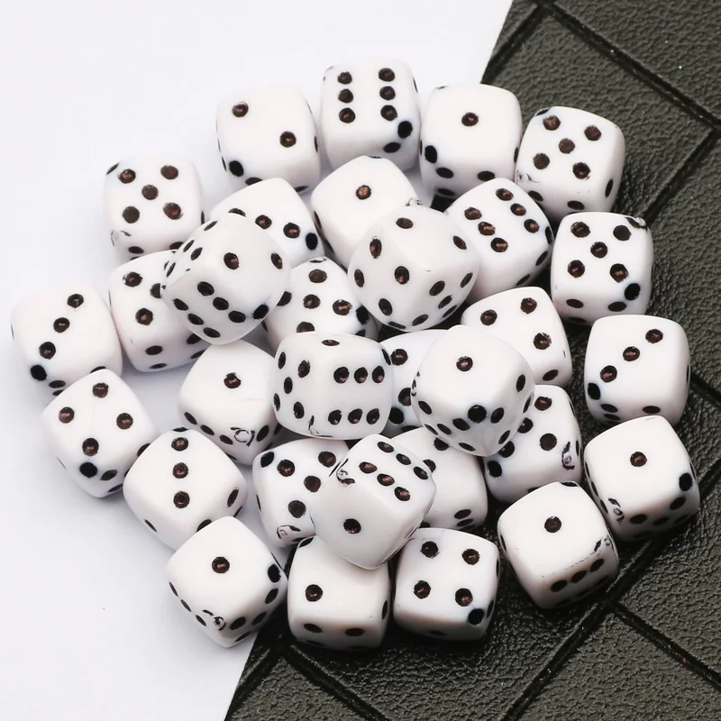 50-100Pcs 8mm White Dice Acrylic Beads Square Cube Loose Spacer Beads For Jewelry Making Diy Bracelet Findings Accessories