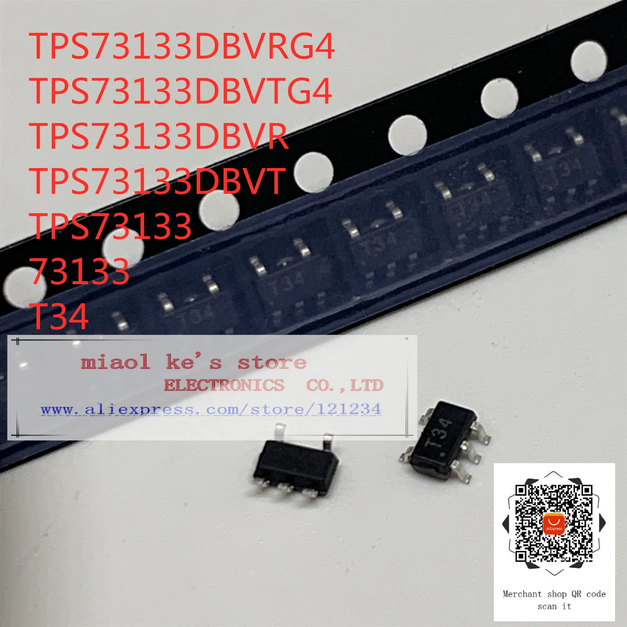 [10pcs - 50pcs]100%New original: TPS73133DBVRG4 TPS73133DBVTG4 TPS73133DBVR TPS73133DBVT TPS73133 T34 - IC REG LINEAR 3.3V 150MA