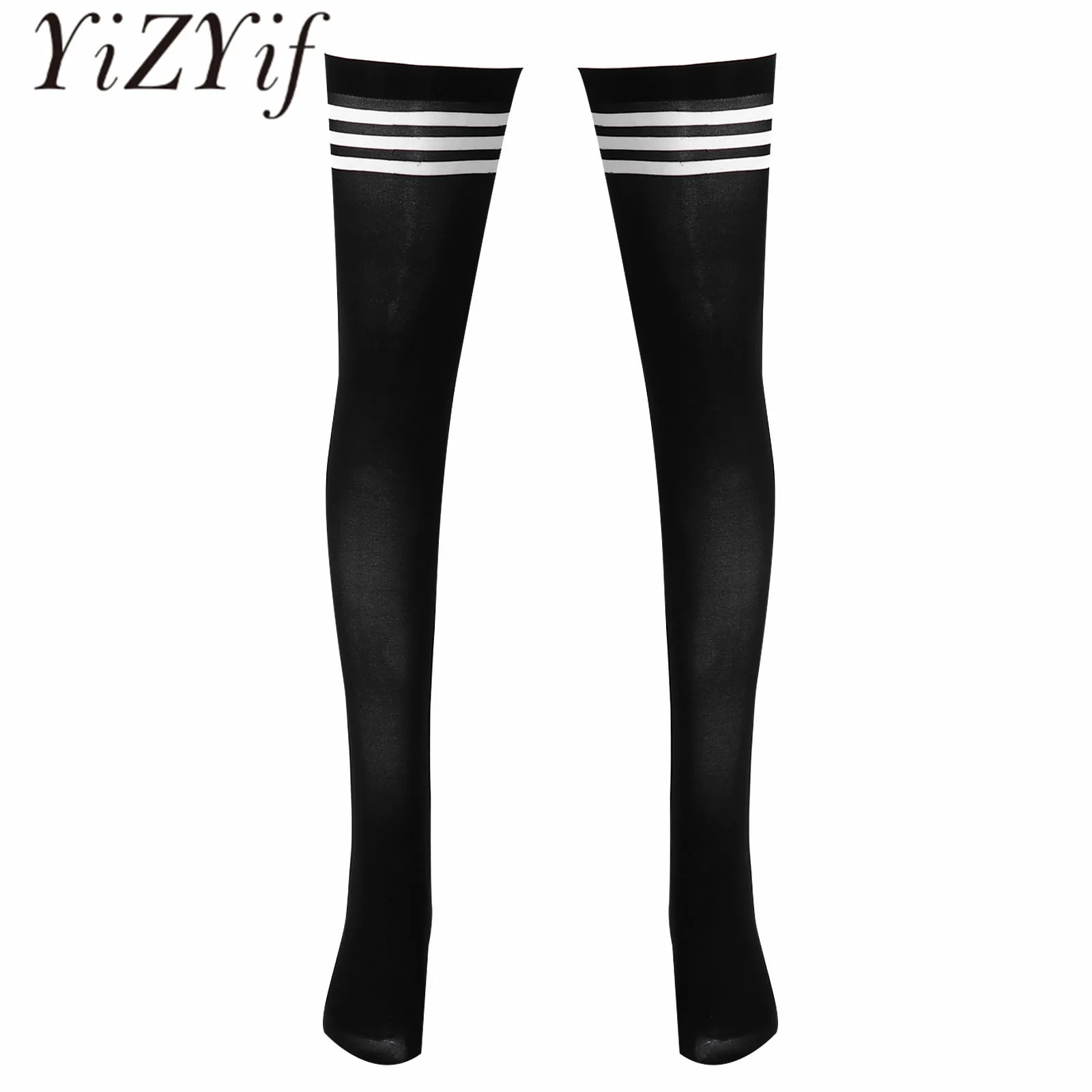 Men Striped Over Knee Socks Long Tube Stocking/Open Toes Stocking Women Summer Supre Thin Breathable Sport Soccer Football Sock