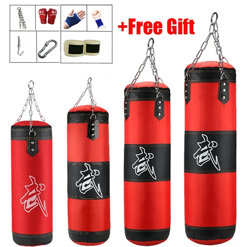 Professional Empty Boxing Sandbag Adults Kids Hanging Kick Fitness Training Punching Bag Home Gym Exercise Heavy Boxing Bag Muay