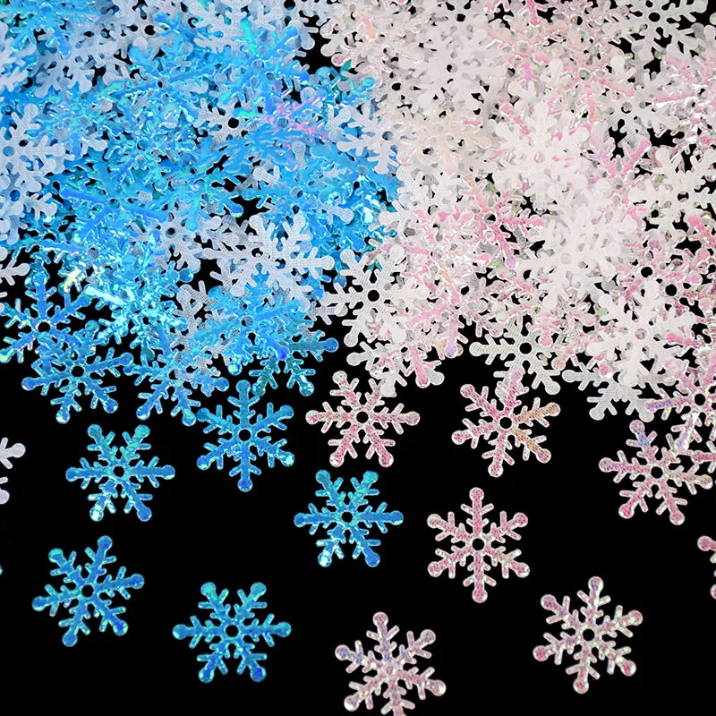 270pcs 2cm Gold Silver Snowflake Confetti Christmas Decoration For Home Artificial Snow Xmas New Year Party Decor Table Ornament - Image 2