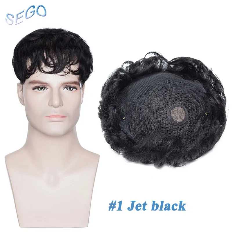 SEGO 16x19cm Human Hair Toupee