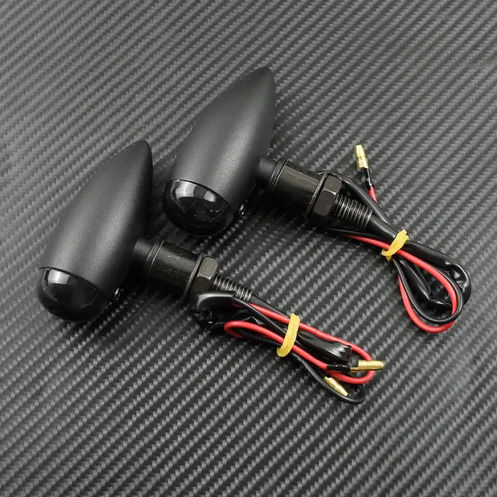 2Pcs/4Pcs Motorcycle Universal Bullet Turn Signals Indicator Light Lamp Black For Harley Sportster XL Bobber Mini Chopper Custom