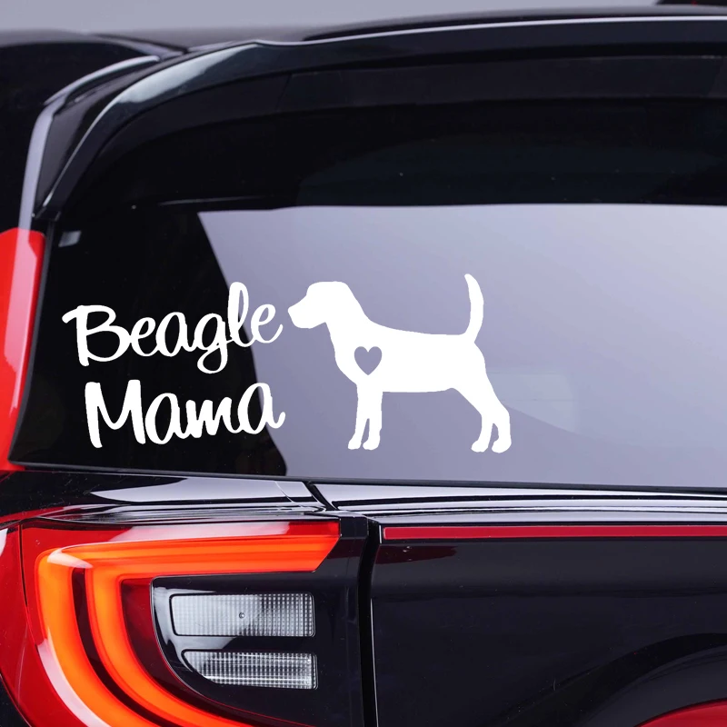 Beagle Mama Die-Cut Vinyl Decal Car Sticker Waterproof Auto Decors on Car Body Bumper Rear Window Laptop Choose Size #S60321