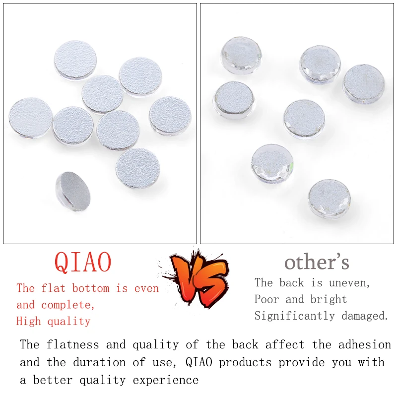 QIAO Glitzer-Strasssteine Crystal AB SS3-SS50, nicht heißklebend, flache Rückseite, Strass zum Nähen & für Textilien, Kleidung, Nagelkunst. – Detail 14