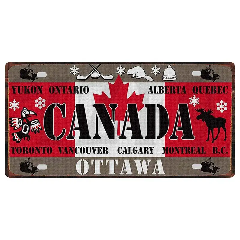 30X15CM Colombia Canada Australia National Flag Tin Metal Sign Plaque Wall Pub Shop Home Art Garage Decor Gift Poster DC-1512A