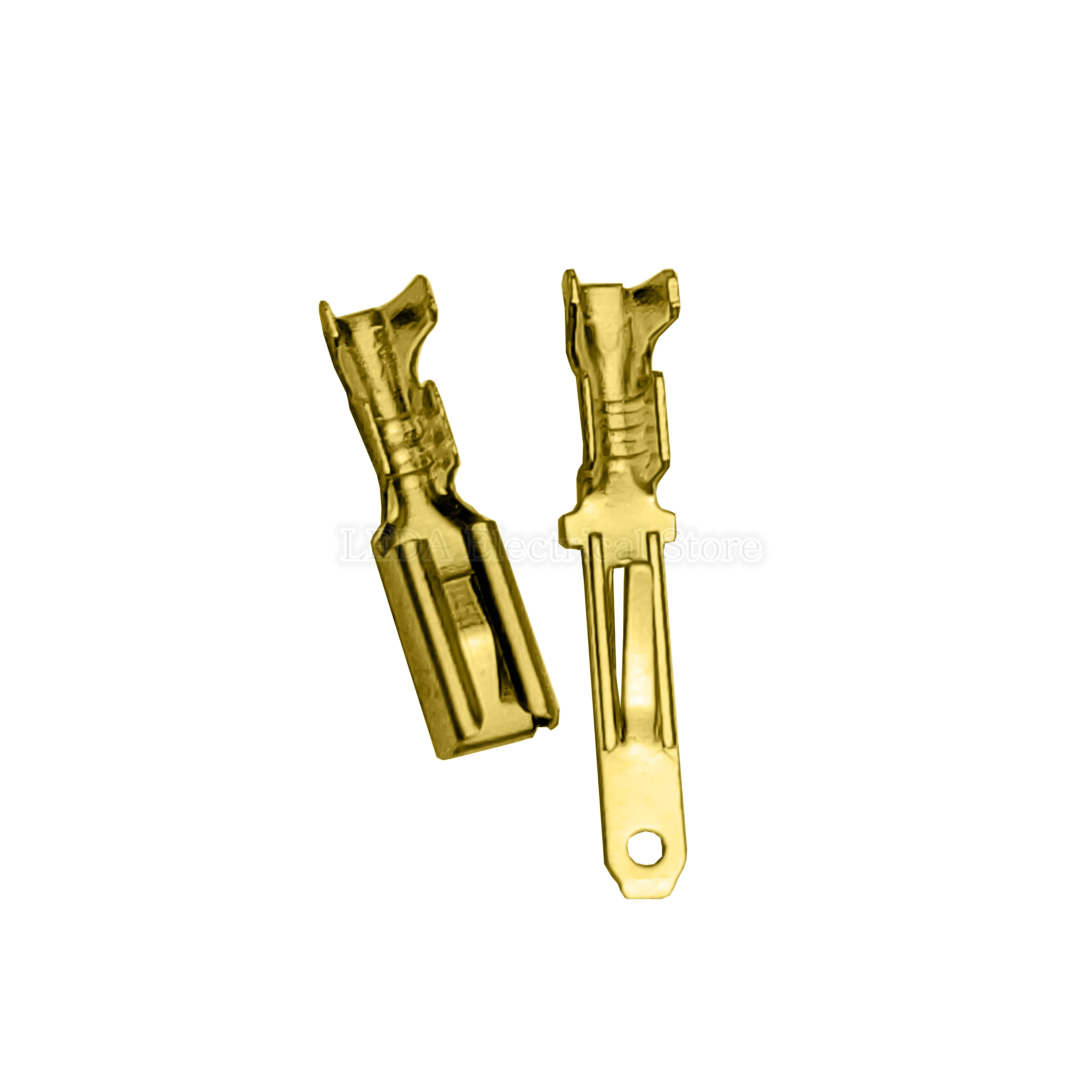 100Pcs/50Pcs 2.8mm Automotive Crimp Terminal Male Female Spade Connector Brass Auto Splice Wire Terminals DJ611-E2.8A DJ621-E2.8