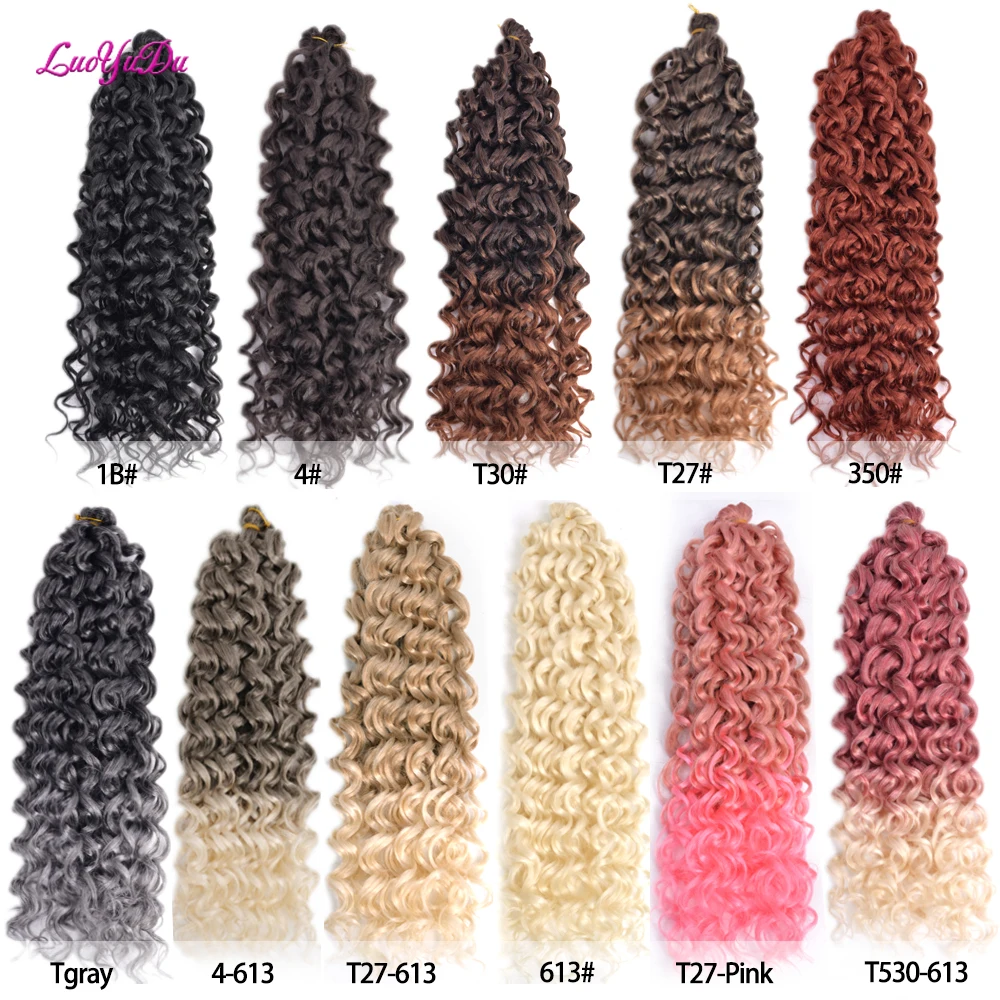 Ocean Wave Braiding Hair Extension Crochet Braids Synthetic Hair Hawaii Afro Curl Ombre Blonde Water Wave Organic Hair For Women