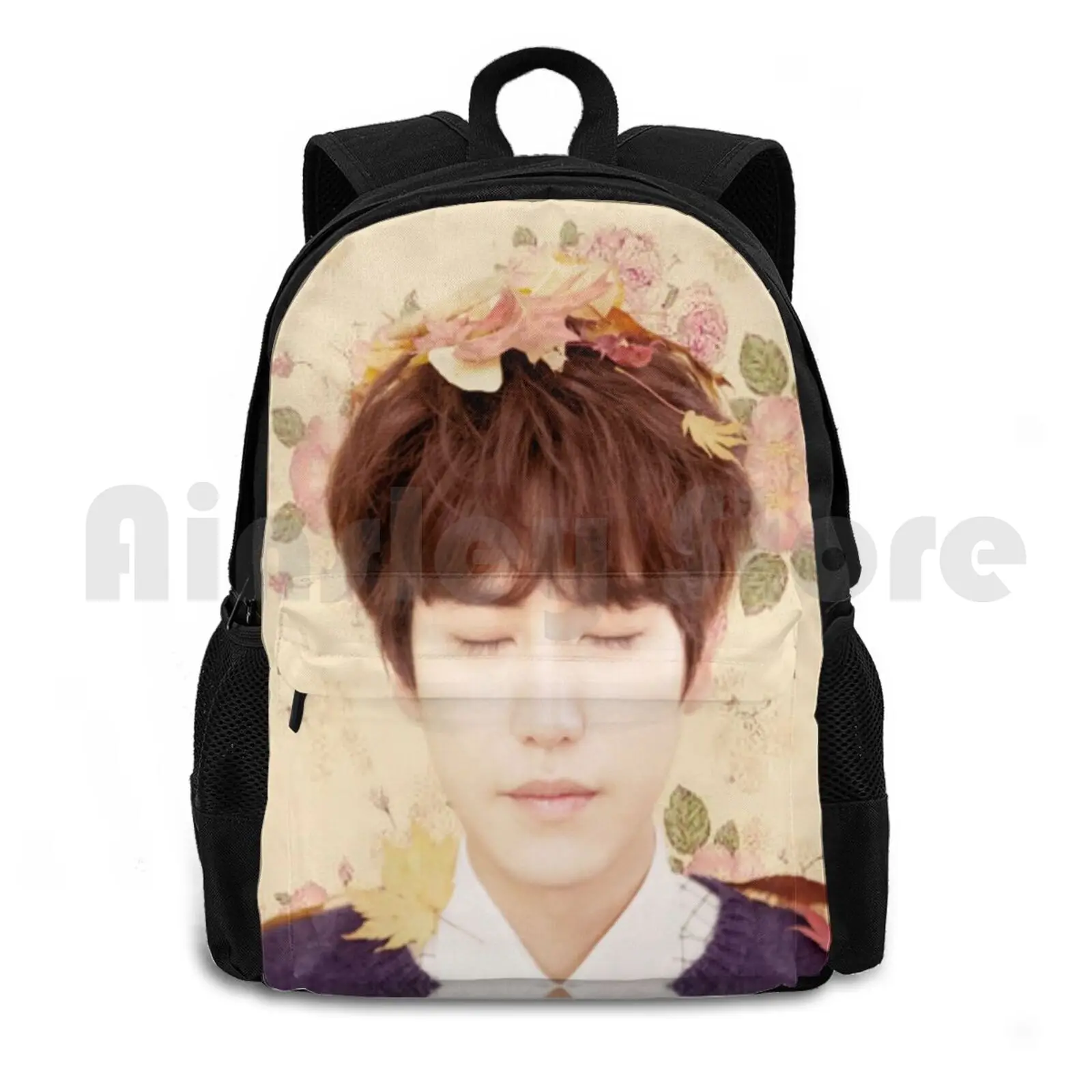 

Super Junior-Kyuhyun Outdoor Hiking Backpack Riding Climbing Sports Bag Kpop Vintage Floral Music Grunge Super Junior Super