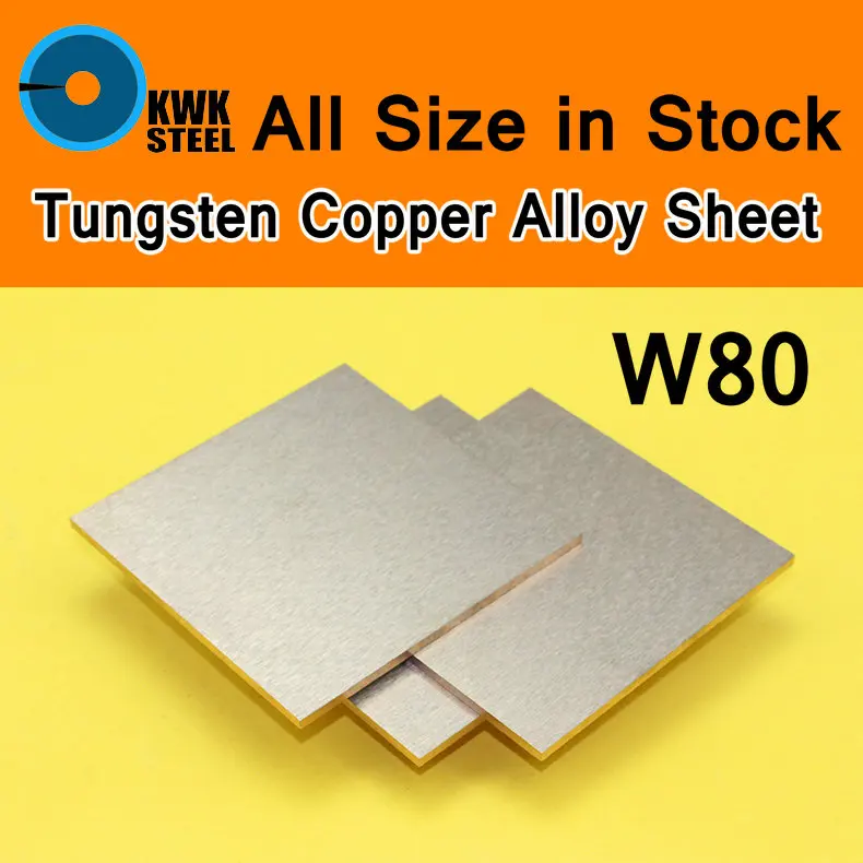 

Tungsten Copper Alloy Sheet W80Cu20 W80 Plate Pad Spot Welding Electrode Packaging CNC Material ISO Certificate Free Shipping