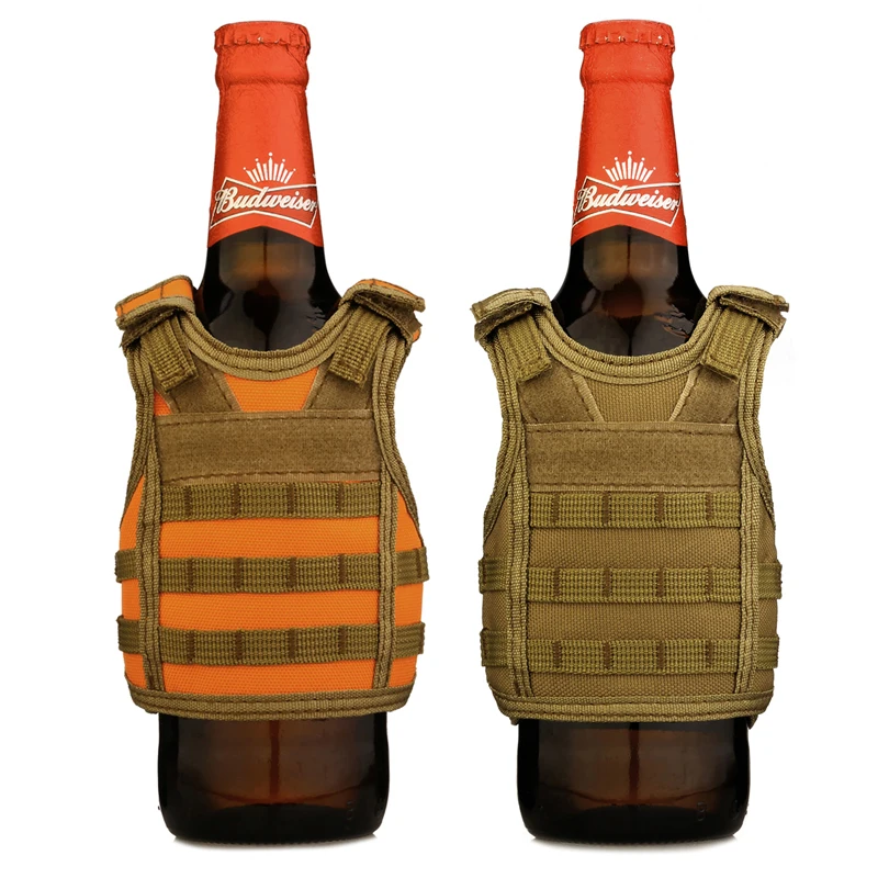 Tactical Beer Bottle Cover Mini Beer Vest Canned Drink Beer Vest Personalized Molle Bar Decor Vest Adjustable Shoulder