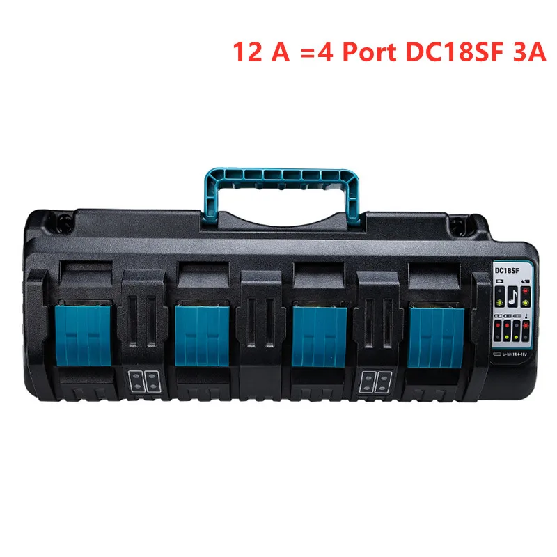 

For Makita DC18SF 4-Port Fast Optimized Charger 14.4V 18V Li-ion 3A Output Charger For BL1830,BL1430,DC18RD with USB port