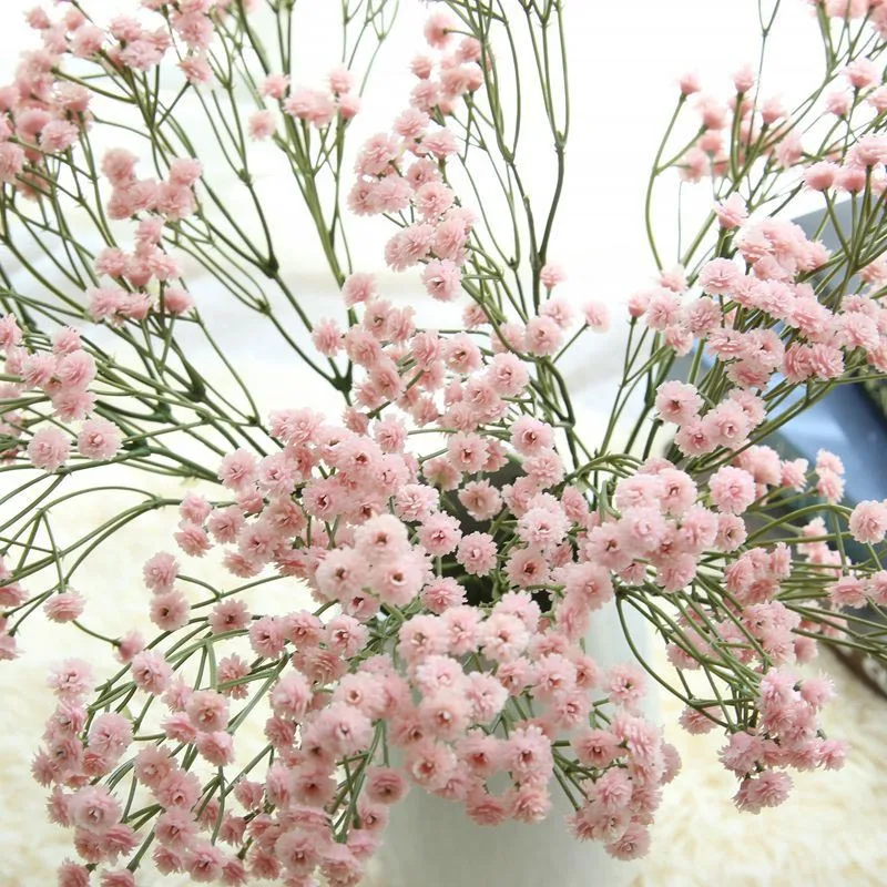 90 Heads Artificial Flowers False Baby's Breath Gypsophila Wedding Decoration Birthday DIY Photo Props Flower Heads Branch