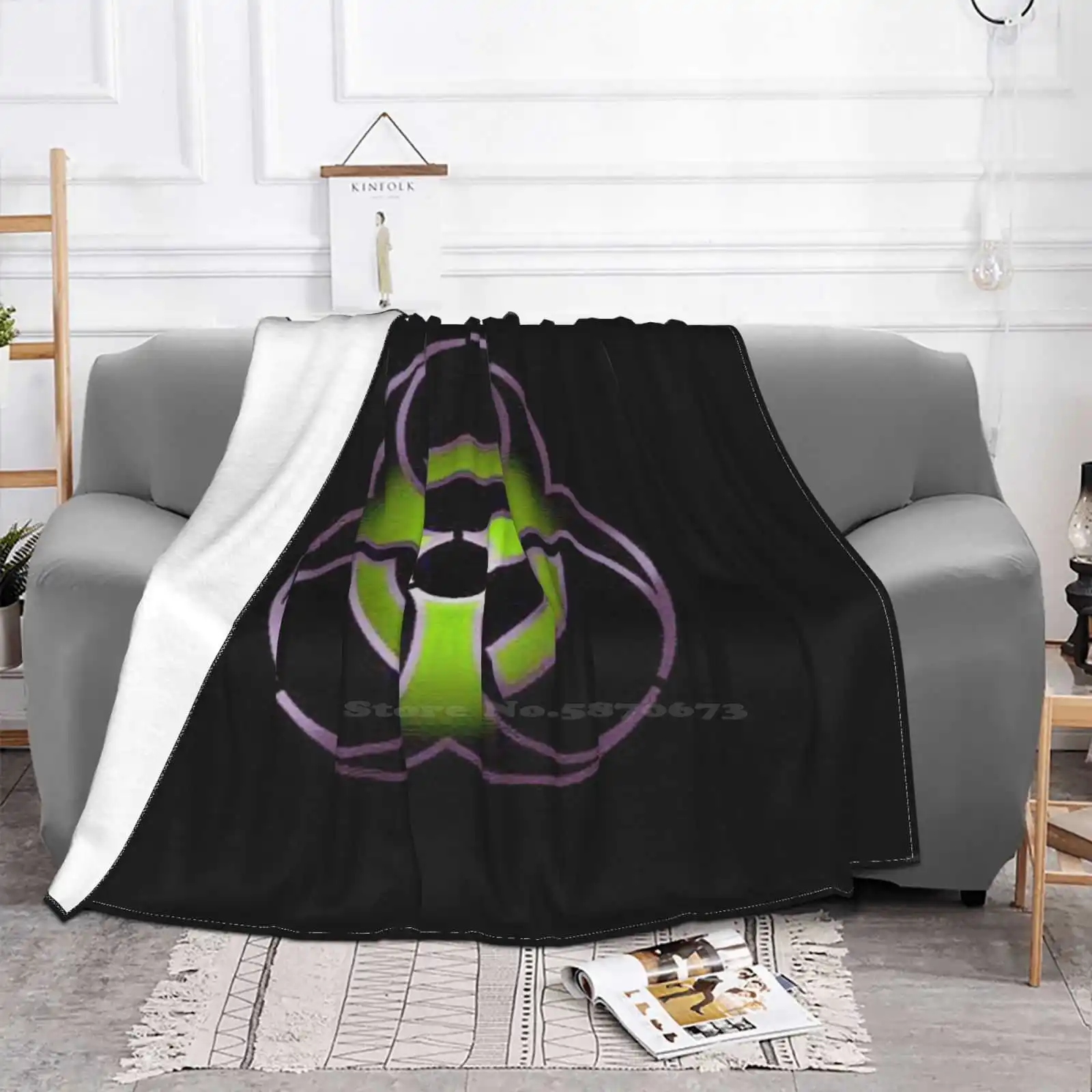 Bio Hazard 19 Face Mask Creative Design Light Thin Soft Flannel Blanket 19 Bio Hazard Symbol Danger Hygiene Stay Safe Bug