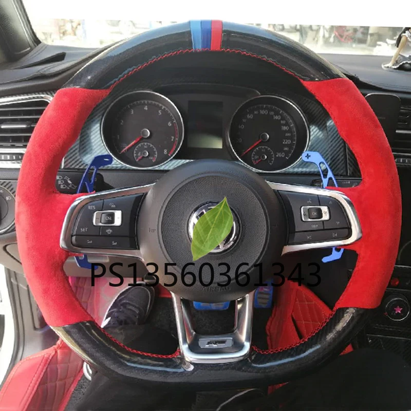 Suitable for Volkswagen VW Magotan T-CrossTayron Lamando Tiguan Bora T-ROC Jetta Passat Hand-sewn leather steering wheel cover