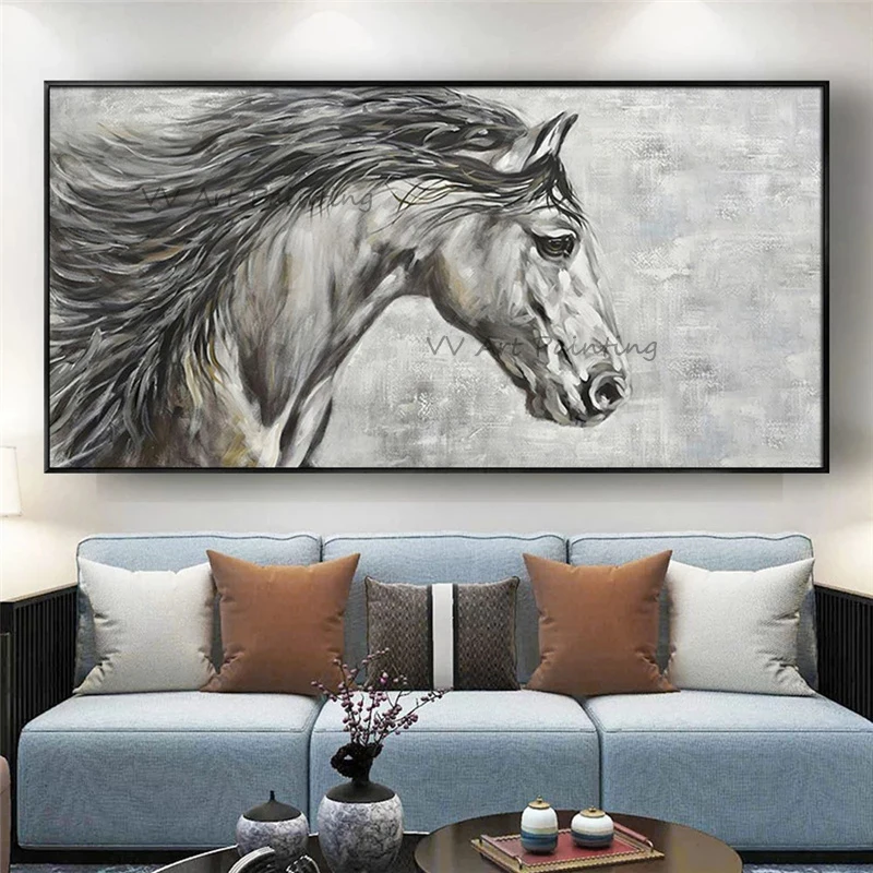 

The New 100% Handpainted Horse Oil Painting On Canvas Color Painting Abstract Modern Wall Art Living Room Decor Animal Picture