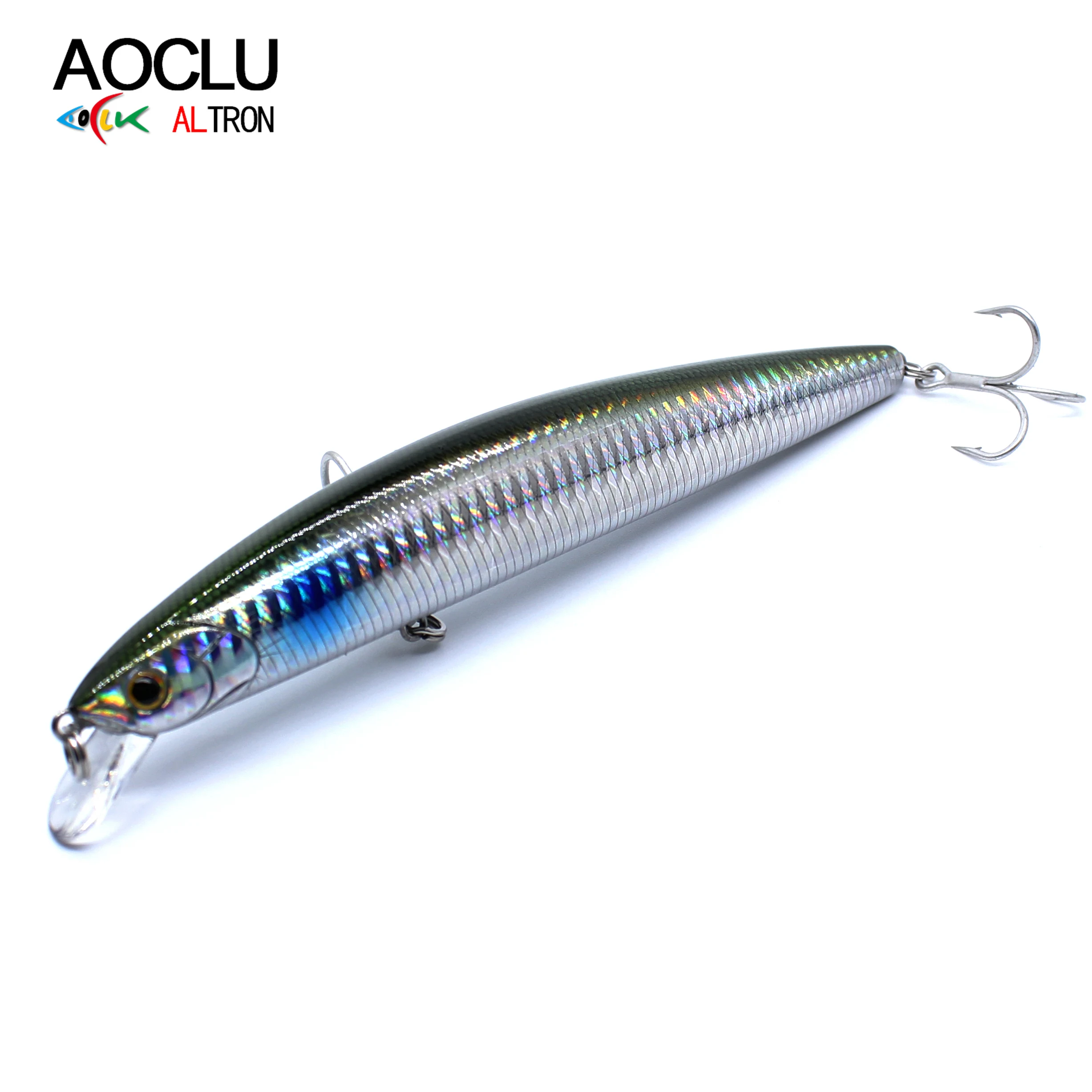 AOCLU-Floating Jerkbait Wobbler Hard Bait Minnow Saltwater Tuna Fishing Lure UV Coating, Glow, 160mm, 30g Diving Depth, 0.5-1.5m