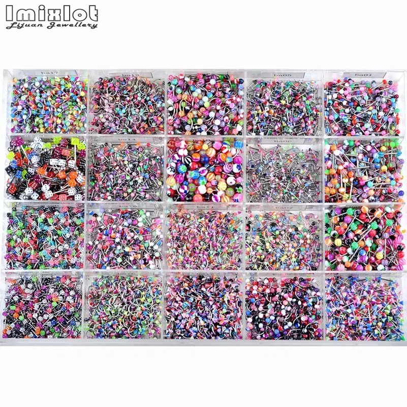 45-105Pcs Stainless Steel Body Piercing Jewelry Mix Style Eyebrow Navel Labret Lip Tongue Nose Ring Tragus Ear Piercing Jewelry