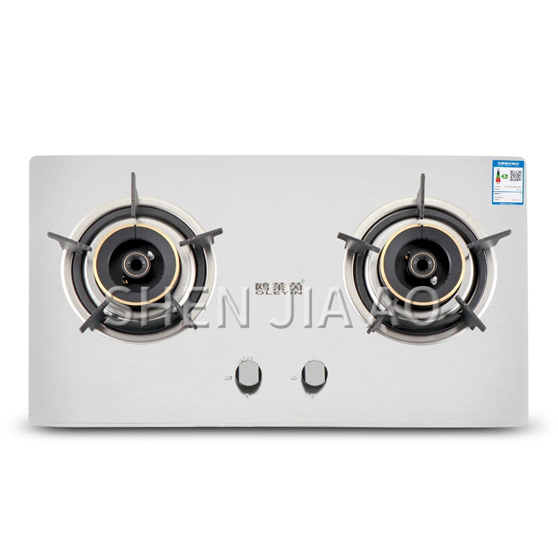 سطح المكتب الغاز الطبيعي موقد غاز المسال جزءا لا يتجزأ من موقد غاز ثنائي الغرض سميكة الفولاذ المقاوم للصدأ نحى لوحة فرن المطبخ