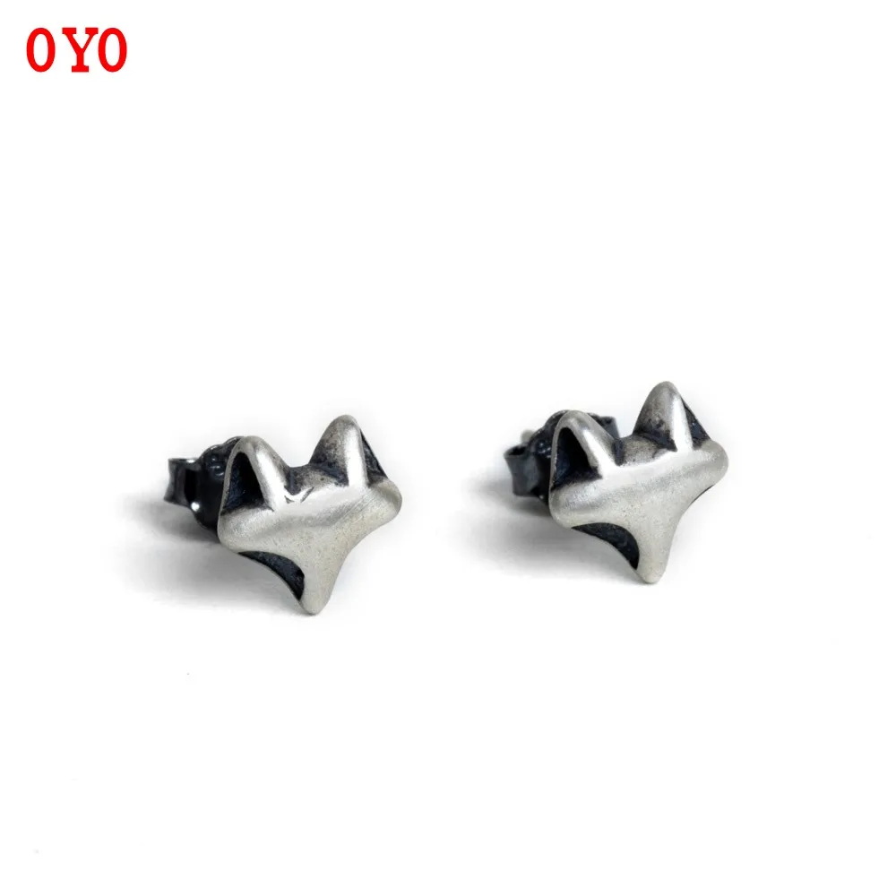 International Standard Genuine 925 Sterling Silver Frosty Wind Fox Earrings