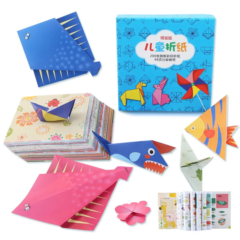 Nieuwe 120 200 240 Stks/set Kids Cartoon Kleur Papier Vouwen En Snijden Speelgoed/Kinderen Kingergarden Art Diy Educatief Speelgoed