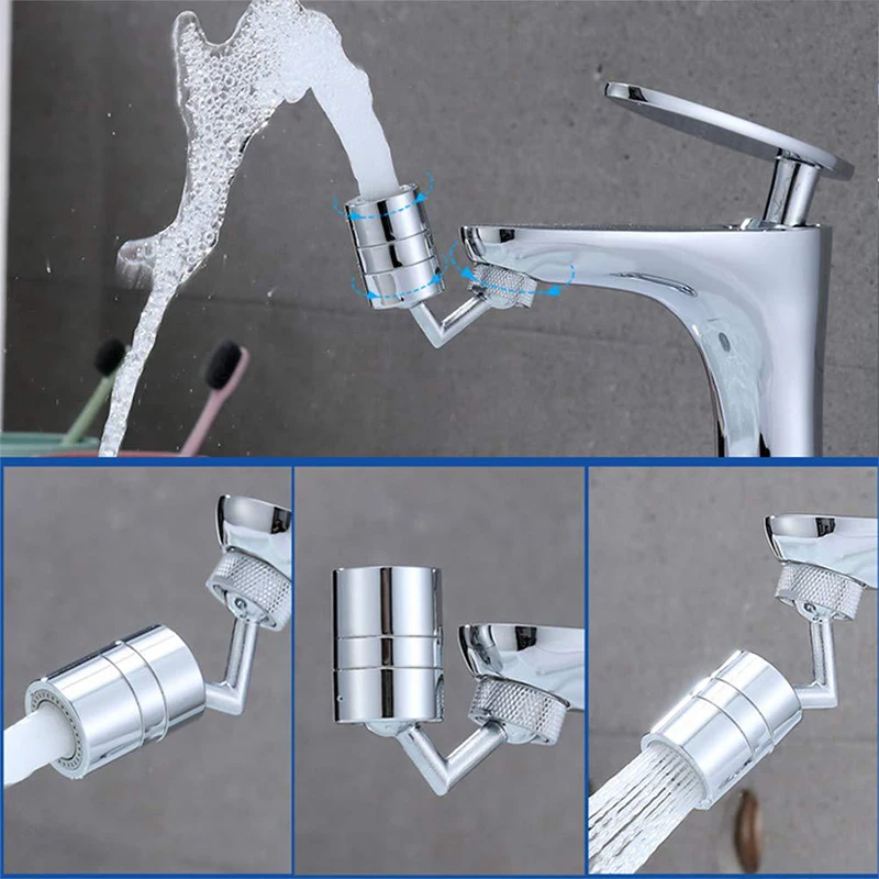 Universal Splash Filter Faucet 720 Degrees Spray Head Anti Splash Filter Faucet Movable Kitchen Tap Water Saving Nozzle Sprayer